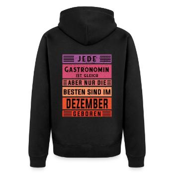 Restaurant Wirt Geburtstag Dezember geboren - Unisex Premium Bio Zip Hoodie - Schwarz - Hinten - Nico (187cm)