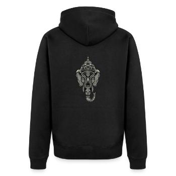 Ganesha I Hindouisme Bouddhisme Motif pour - Veste à capuche bio Premium Unisexe - noir - Dos - Nico (187cm)