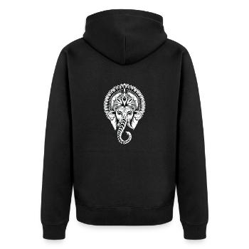 Ganesha I Hindouisme Bouddhisme Motif pour - Veste à capuche bio Premium Unisexe - noir - Dos - Nico (187cm)