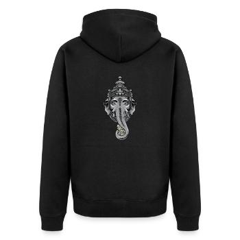 Ganesha I Hindouisme Bouddhisme Motif pour - Veste à capuche bio Premium Unisexe - noir - Dos - Nico (187cm)