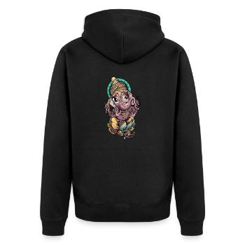 Ganesha I Hindouisme Bouddhisme Motif pour - Veste à capuche bio Premium Unisexe - noir - Dos - Nico (187cm)