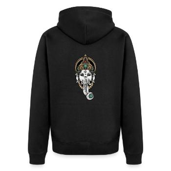 Ganesha I Hindouisme Bouddhisme Motif pour - Veste à capuche bio Premium Unisexe - noir - Dos - Nico (187cm)