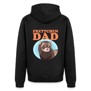 Ferret Dad Ferret Owner Ferret Gift - Unisex Premium Organic Zip Hoodie - black - Back - Nico (187cm)