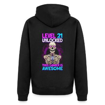 jeu de joueur 21ème anniversaire jeux vidéo de jeu - Veste à capuche bio Premium Unisexe - noir - Dos - Nico (187cm)