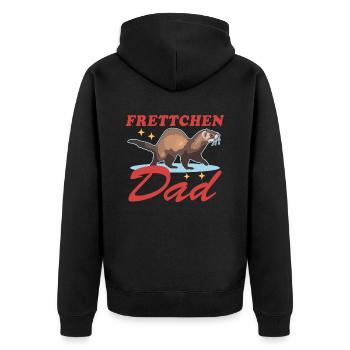 Frettchen Dad Frettchen Ferret Besitzer Geschenk - Unisex Premium Bio Zip Hoodie - Schwarz - Hinten - Nico (187cm)