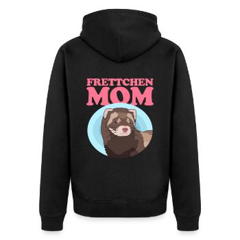 Frettchen Mom Frettchen Ferret Besitzer Geschenk - Unisex Premium Bio Zip Hoodie - Schwarz - Hinten - Nico (187cm)