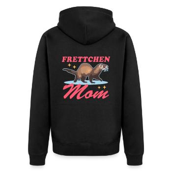 Frettchen Mom Ferret Frettchen Besitzer Geschenk - Unisex Premium Bio Zip Hoodie - Schwarz - Hinten - Nico (187cm)