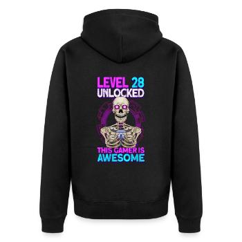jeu de joueur 28e anniversaire jeux vidéo de jeu - Veste à capuche bio Premium Unisexe - noir - Dos - Nico (187cm)