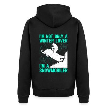 Snowmobile Snowmobile Gift - Unisex Premium Organic Zip Hoodie - black - Back - Nico (187cm)