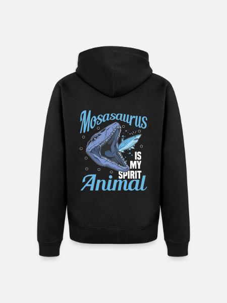 Meeresbiologe Mosasaurus Uhrzeit Dinosaurier - Unisex Premium Bio Zip Hoodie - Schwarz