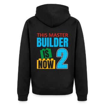 This Builder Is Now 2, Toy Blocks 2. - Unisex Premium Organic Zip Hoodie - black - Back - Nico (187cm)