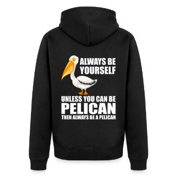 Pelikan Pelikane Vögel Wasservogel - Unisex Premium Bio Zip Hoodie - Schwarz - Hinten - Nico (187cm)
