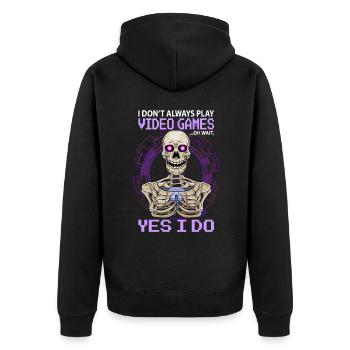 gamer gaming gaming video games gift - Unisex Premium Organic Zip Hoodie - black - Back - Nico (187cm)