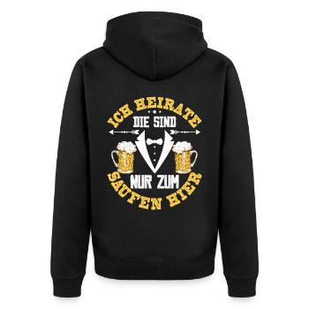 Bräutigam Junggesellenabschied Poltern Männer - Unisex Premium Bio Zip Hoodie - Schwarz - Hinten - Nico (187cm)