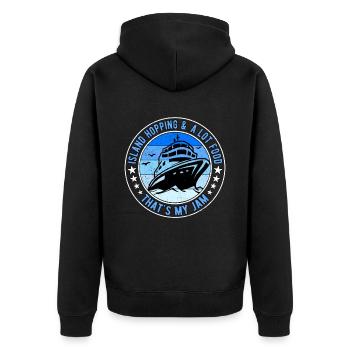 Kreuzfahrer Kreuzfahrt Kreuzfahrtschiff - Unisex Premium Bio Zip Hoodie - Schwarz - Hinten - Nico (187cm)