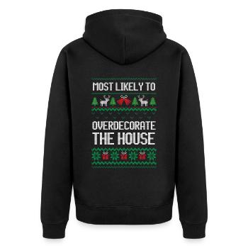 Le plus susceptible de surdécorer la maison noël - Veste à capuche bio Premium Unisexe - noir - Dos - Nico (187cm)