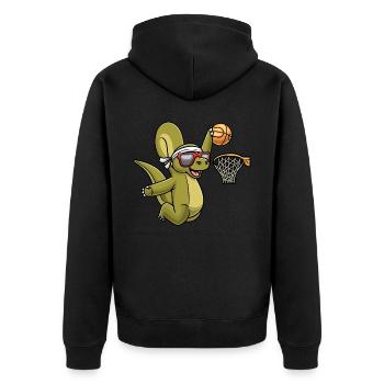 Apatosaurus Dinosaurs Play Basketball Game - Unisex Premium Organic Zip Hoodie - black - Back - Nico (187cm)