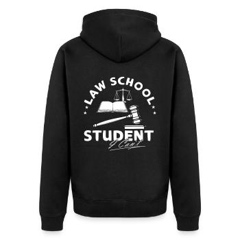 Student of the Faculty of Law Advocated - Unisex Premium Organic Zip Hoodie - black - Back - Nico (187cm)