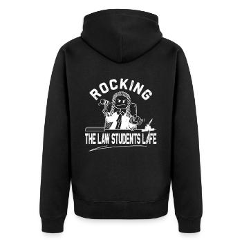 Rocking The Law Life - Drôle de faculté de droit - Veste à capuche bio Premium Unisexe - noir - Dos - Nico (187cm)