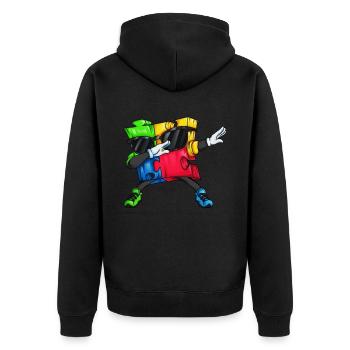 Dab Autism Puzzle Dabbing Motif Famille Amis - Veste à capuche bio Premium Unisexe - noir - Dos - Nico (187cm)