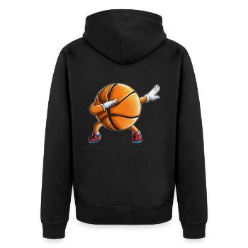 Basketball Fan Kids Sport Spiel Training Outfit - Unisex Premium Bio Zip Hoodie - Schwarz - Hinten - Nico (187cm)
