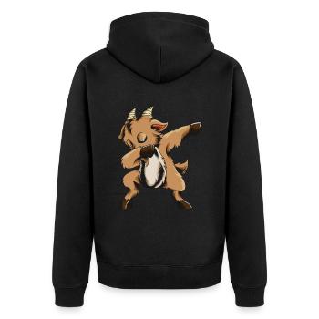 Goat Fan Goat Horns Kids Goat Outfit - Veste à capuche bio Premium Unisexe - noir - Dos - Nico (187cm)