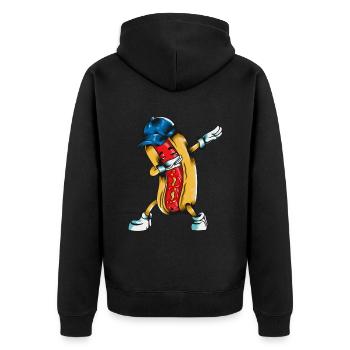 Fun Hot Dog Dabbing Fast Food Cuisine - Veste à capuche bio Premium Unisexe - noir - Dos - Nico (187cm)