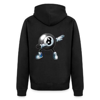 Billard Kugel macht Dabbing Fan Kids Erwachsene - Unisex Premium Bio Zip Hoodie - Schwarz - Hinten - Nico (187cm)