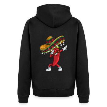Jalapeño Dab Dabbing Sombrero Mexico Design Kids - Unisex Premium Bio Zip Hoodie - Schwarz - Hinten - Nico (187cm)