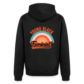 Female Women's Rights Female - Unisex Premium Bio Zip Hoodie - Schwarz - Hinten - Nico (187cm)