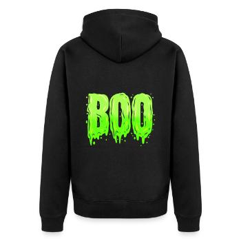 Scary Slime Green Boo Costume For Halloween - Unisex Premium Organic Zip Hoodie - black - Back - Nico (187cm)