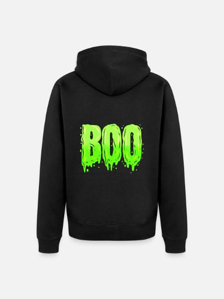 Scary Slime Green Boo Costume For Halloween - Unisex Premium Organic Zip Hoodie - black