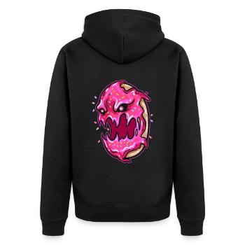 Scary Horror Monster Zombie Donut Halloween - Unisex Premium Bio Zip Hoodie - Schwarz - Hinten - Nico (187cm)