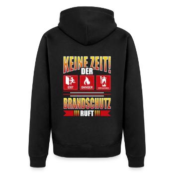Der Brandschutz ruft Brandschutzbeauftragter - Unisex Premium Bio Zip Hoodie - Schwarz - Hinten - Nico (187cm)