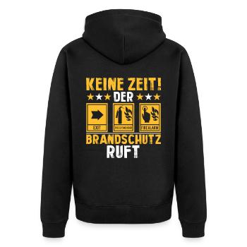 Der Brandschutz ruft Brandschutzbeauftragter - Unisex Premium Bio Zip Hoodie - Schwarz - Hinten - Nico (187cm)