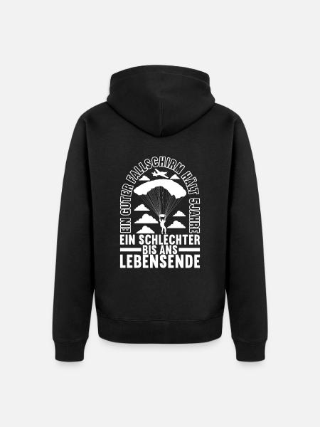 Fallschirmspringer Fallschirmsprung - Unisex Premium Bio Zip Hoodie - Schwarz