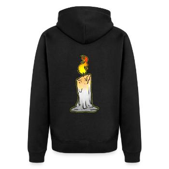 Burning Candle Halloween - Unisex Premium Bio Zip Hoodie - Schwarz - Hinten - Nico (187cm)