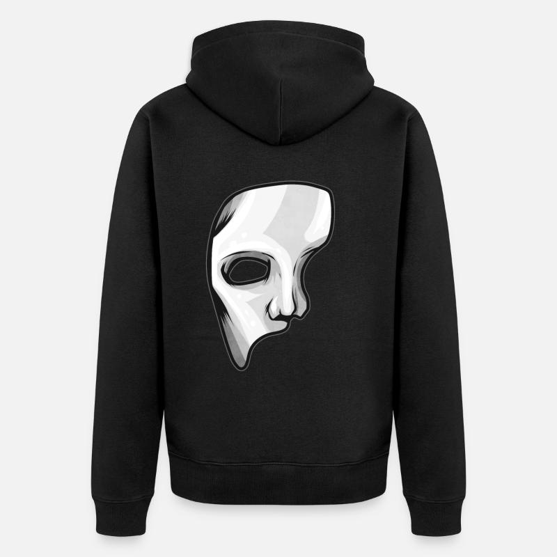 Opera Phantom Mask Halloween - Unisex Premium Bio Zip Hoodie - Schwarz