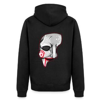 Scary Horror Movie Mask Costume Halloween - Unisex Premium Bio Zip Hoodie - Schwarz - Hinten - Nico (187cm)