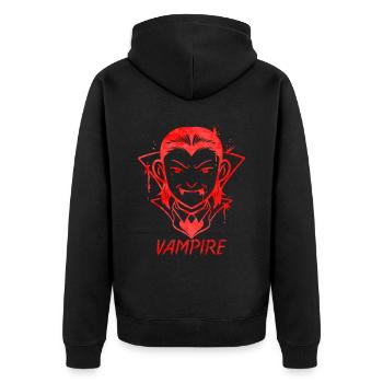 Nice Or Evil Young Vampire Costume Halloween - Unisex Premium Bio Zip Hoodie - Schwarz - Hinten - Nico (187cm)
