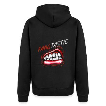 FangTastic Vampire Bouche de loup-garou avec crocs - Veste à capuche bio Premium Unisexe - noir - Dos - Nico (187cm)