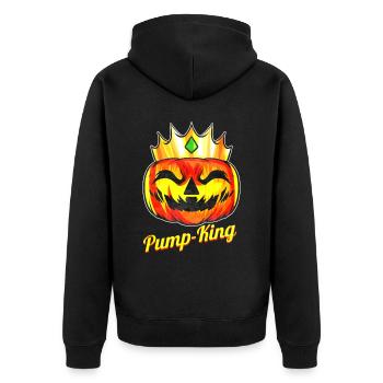 Evil Pumpkin King Pump-king With Crown Halloween - Unisex Premium Bio Zip Hoodie - Schwarz - Hinten - Nico (187cm)
