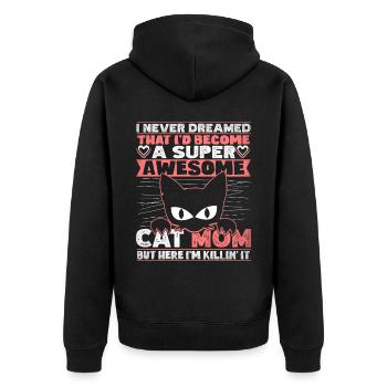 Propriétaire de chat Propriétaire de chat Maman de chat - Veste à capuche bio Premium Unisexe - noir - Dos - Nico (187cm)