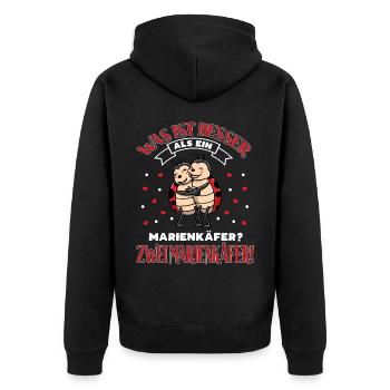 Zwei Marienkäfer Liebhaber Frauen Mädchen - Unisex Premium Bio Zip Hoodie - Schwarz - Hinten - Nico (187cm)