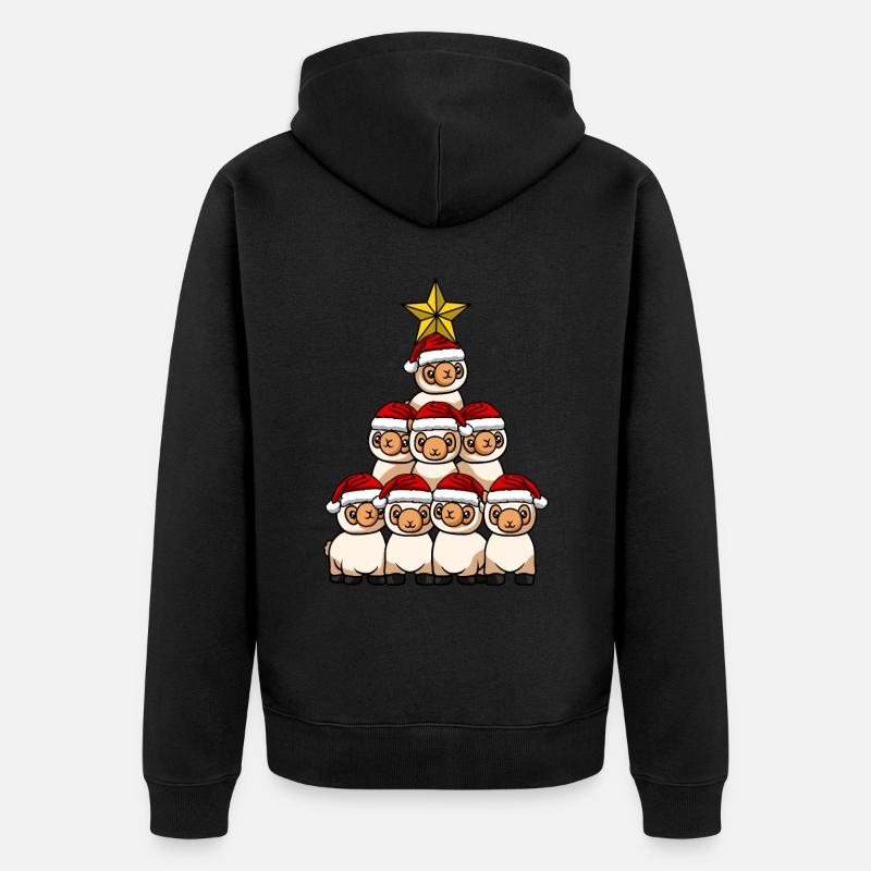 Arbre de Noël Axolotl - Veste à capuche bio Premium Unisexe - noir