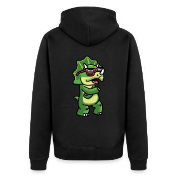 Tricératops Les dinosaures dansent avec des lunettes de soleil - Veste à capuche bio Premium Unisexe - noir - Dos - Nico (187cm)