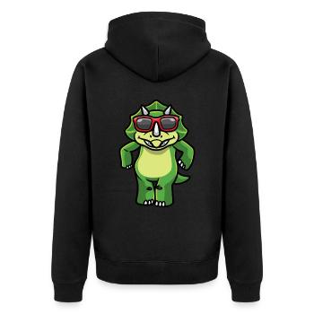 Tricératops Les dinosaures dansent avec des lunettes de soleil - Veste à capuche bio Premium Unisexe - noir - Dos - Nico (187cm)