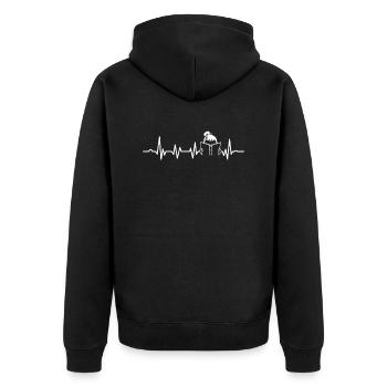 Bookworm Books Read Book Heartbeat Bookworm - Unisex Premium Organic Zip Hoodie - black - Back - Nico (187cm)