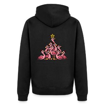 Arbre de Noël Flamingo - Veste à capuche bio Premium Unisexe - noir - Dos - Nico (187cm)