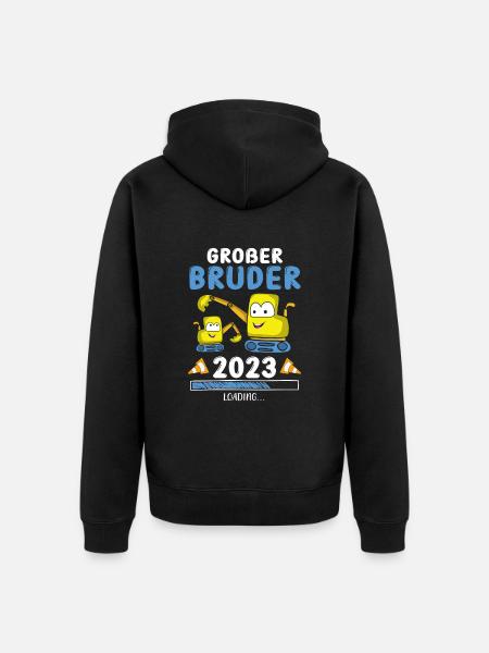 Großer Bruder 2023 - Unisex Premium Bio Zip Hoodie - Schwarz